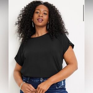 Maurices black zipper back blouse